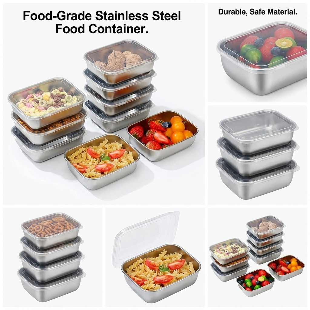 Meal Prep Gym - 5PCS Stainless Steel Food Storage Containers