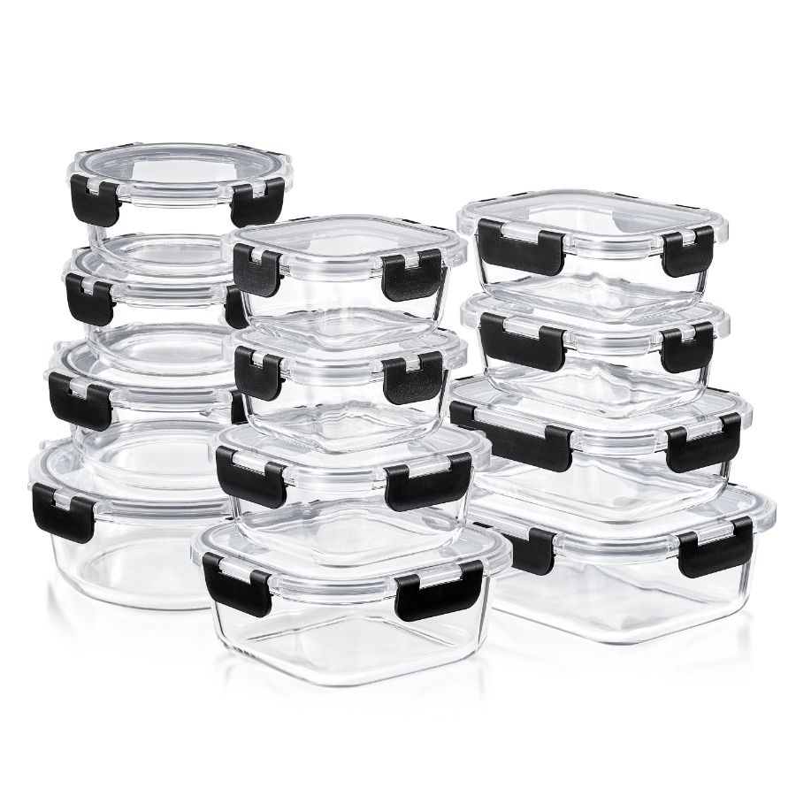 Meal Prep Glass Containers Oven Safe - 12pc Glass Meal Prep Containers Airtight