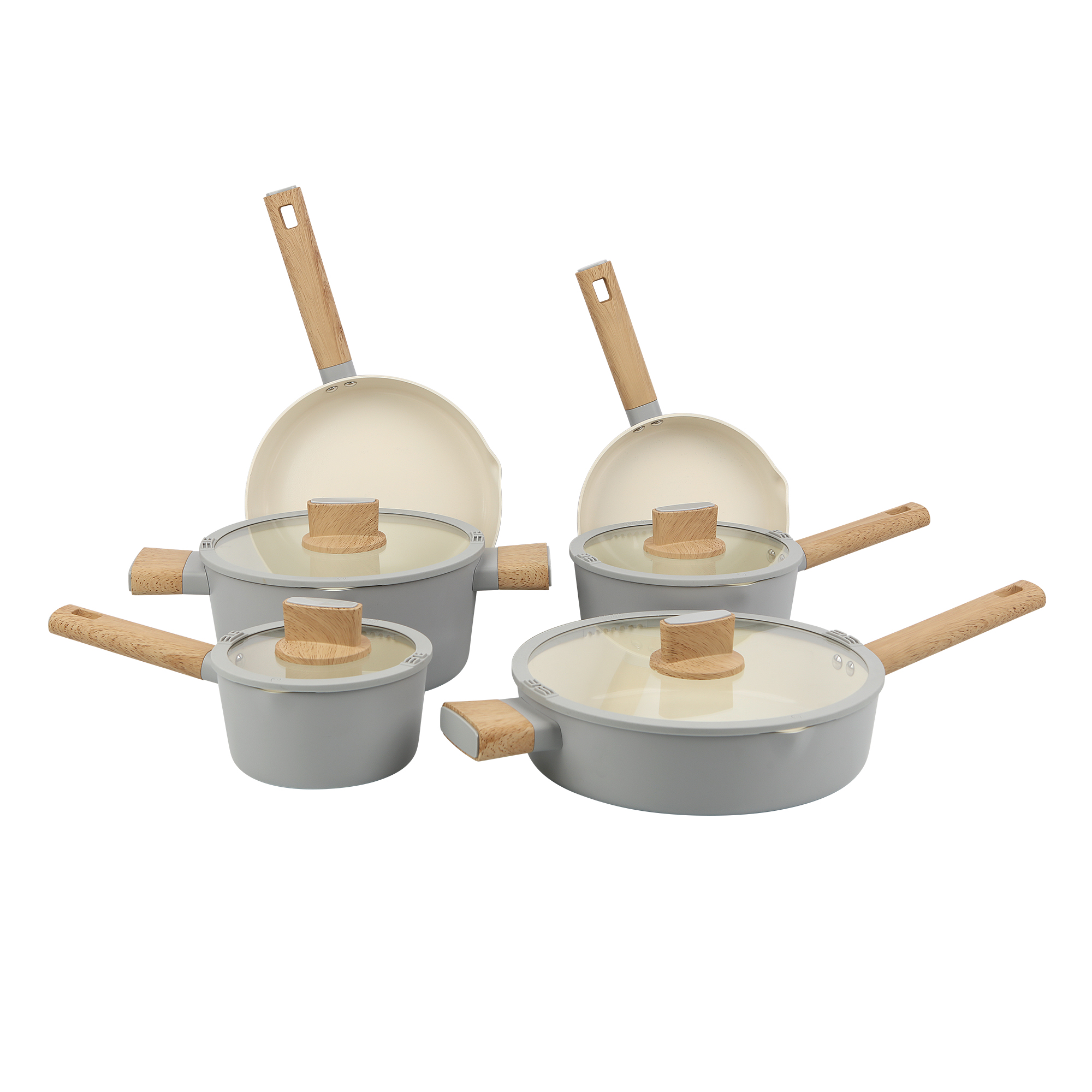 Meal Prep Healthy - 10-piece nonstick ceramic cookware set for