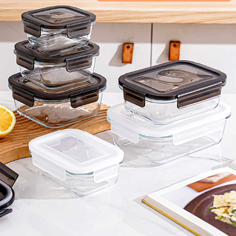 Meal Prep Glass Containers Oven Safe - LUSQI Heat Resistant Glass Lunch Box