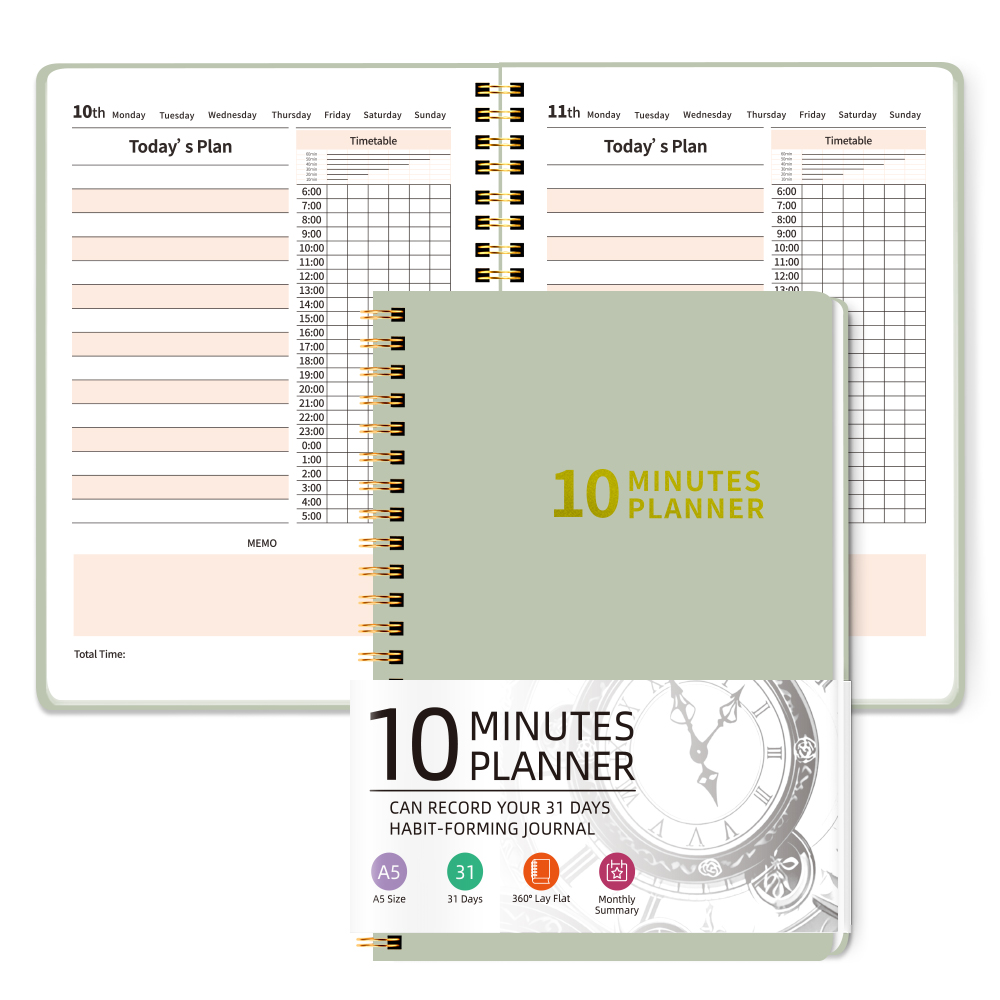 Meal Prep Weekly - 10 Minutes Planner A5 Daily Time