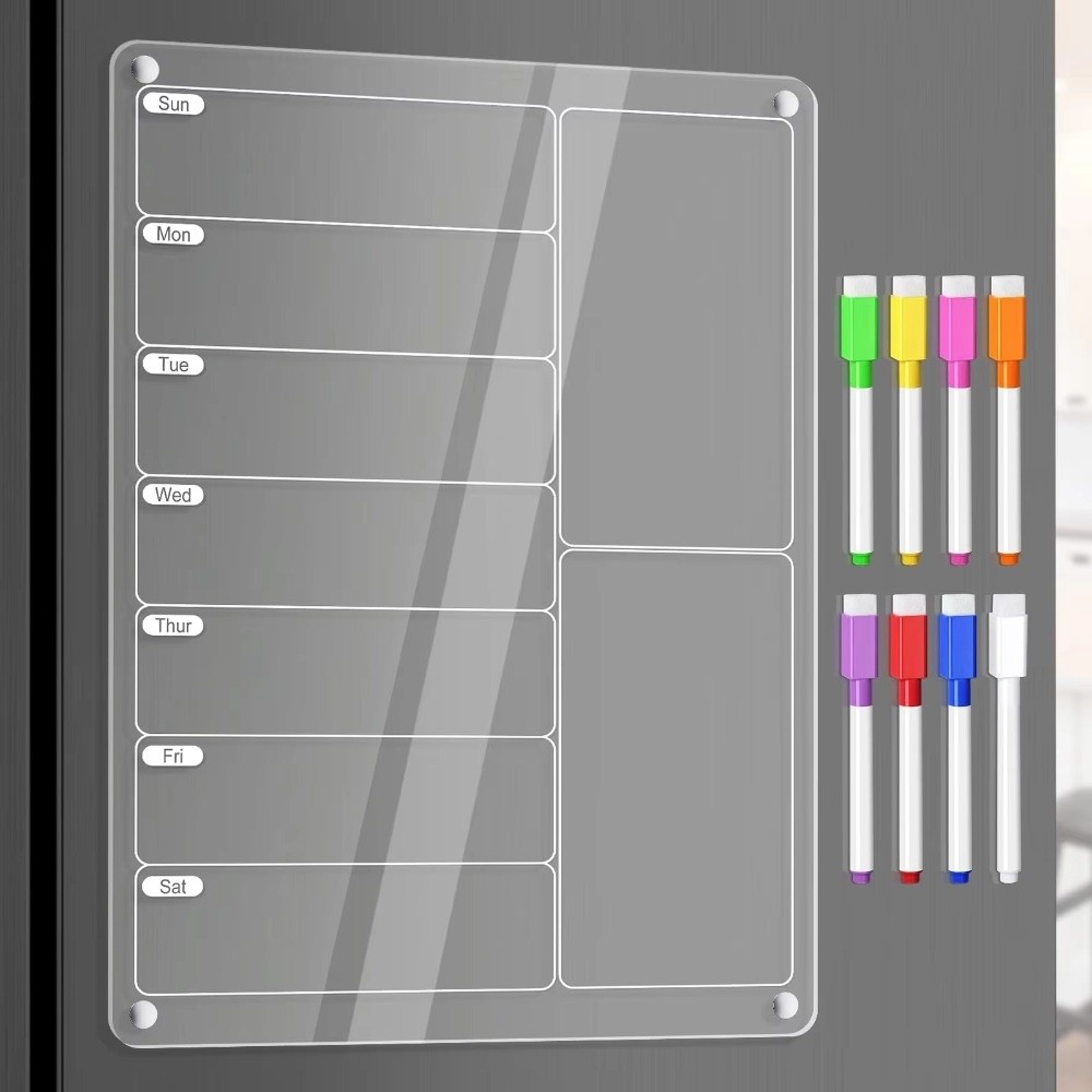 Meal Prep Weekly - Reusable Fridge Weekly Calendar Transparent Multifunctional