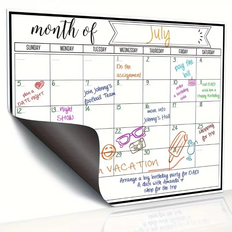Meal Prep Weekly - Magnetic Fridge Calendar & Planner,Strong Magnet