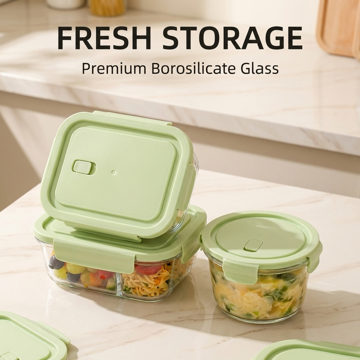 High Borosilicate Glass Lunch  - Meal Prep Glass Containers Oven Safe incelemesi ve fiyatı