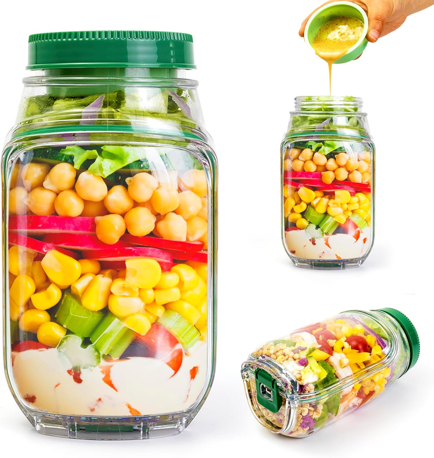 2-Pack 34oz Salad Jar Containe - Meal Prep Plan incelemesi ve fiyatı