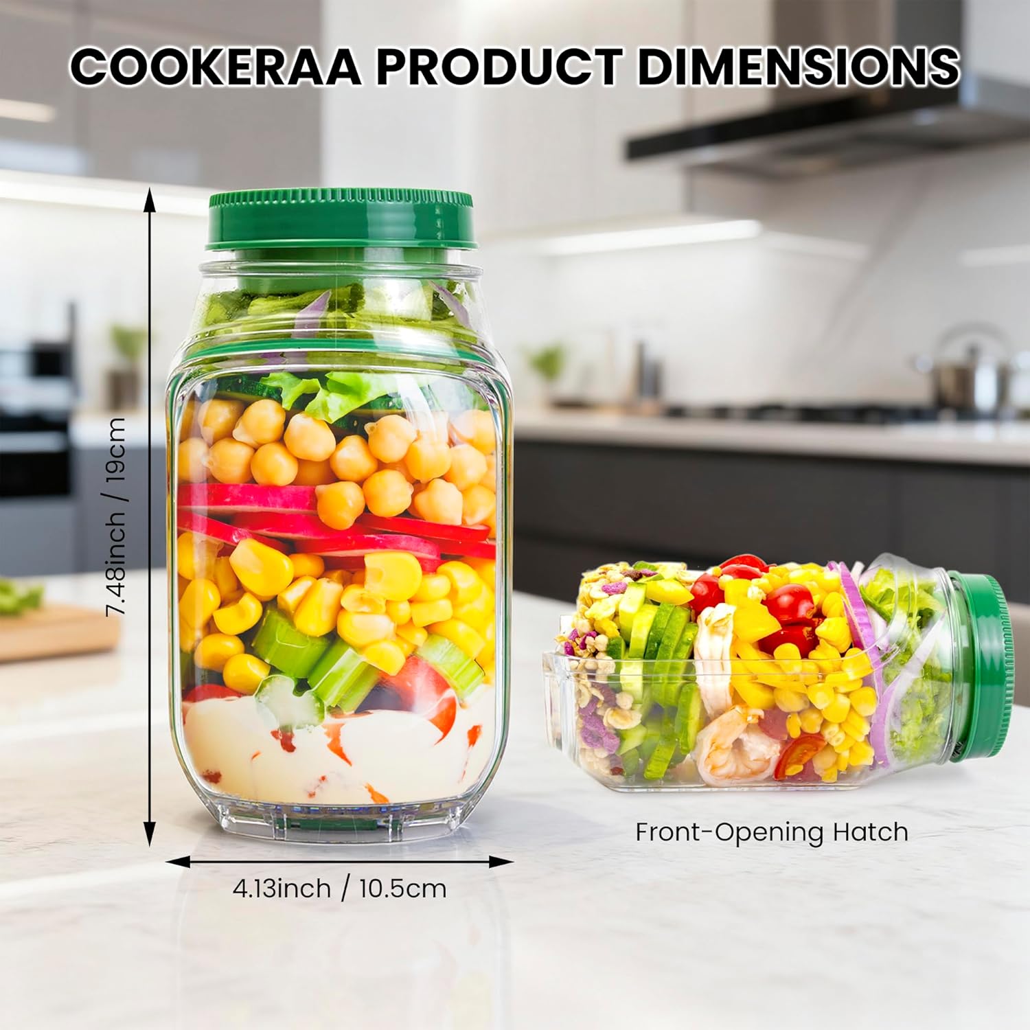 2-Pack 34oz Salad Jar Containe - Meal Prep Plan incelemesi ve fiyatı