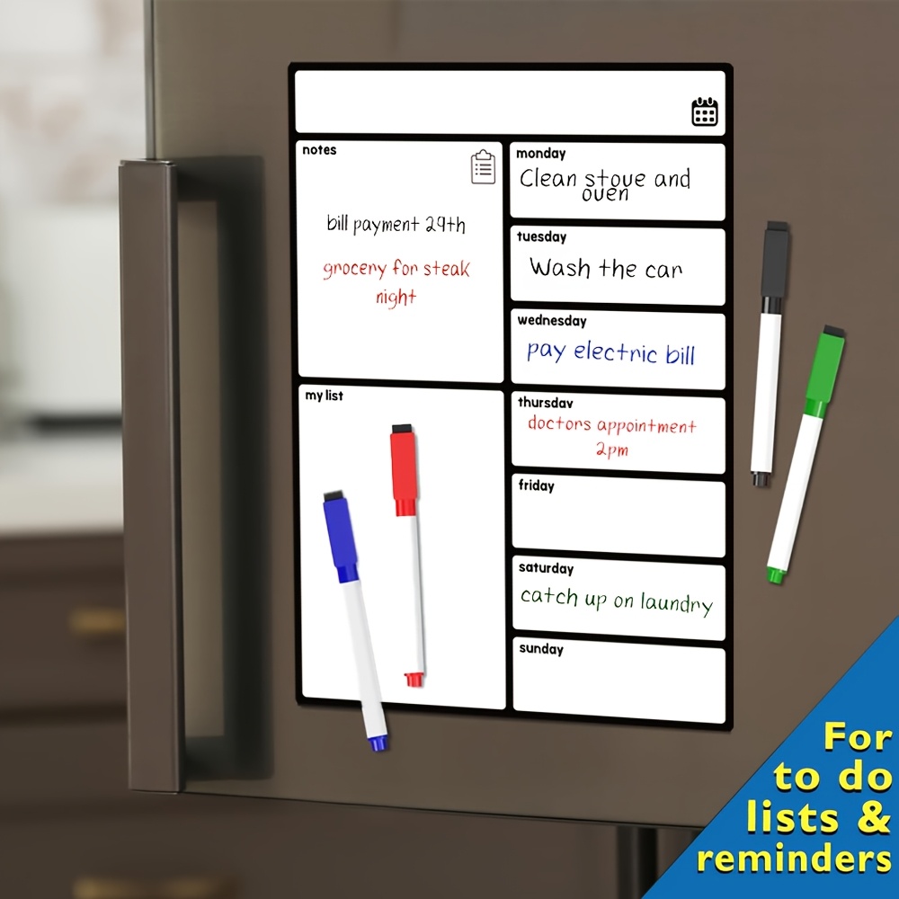 A3 Magnetic Whiteboard Fridge  - Meal Prep Weekly incelemesi ve fiyatı