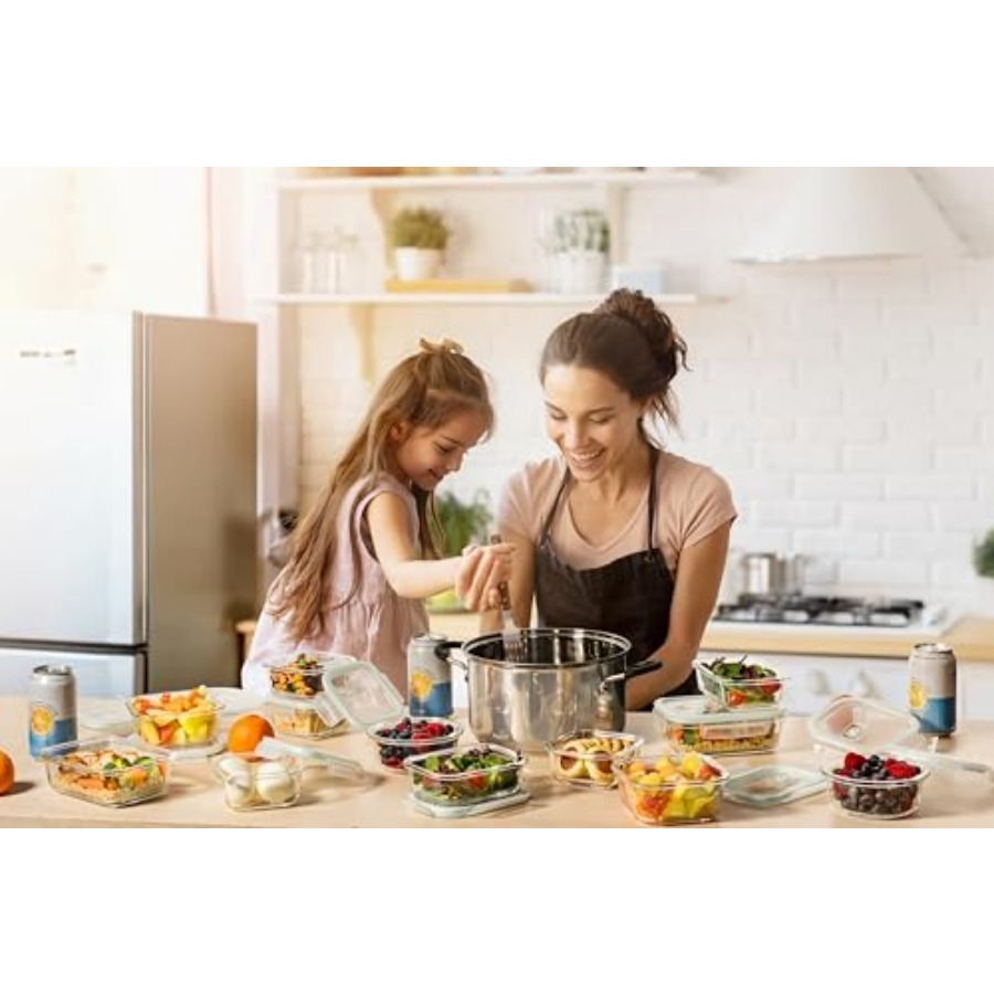 24 Pc Airtight Glass Food Stor - Meal Prep Glass Containers Oven Safe incelemesi ve fiyatı