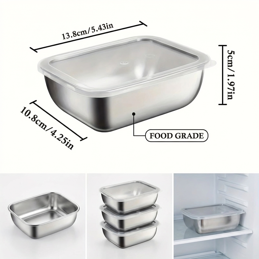 5PCS Stainless Steel Food Stor - Meal Prep Gym incelemesi ve fiyatı