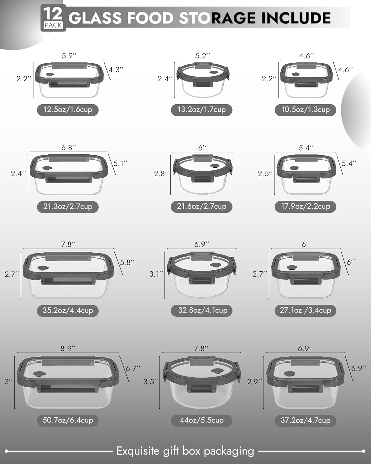 12-Pack Glass Containers with  - Meal Prep Glass Containers Oven Safe incelemesi ve fiyatı
