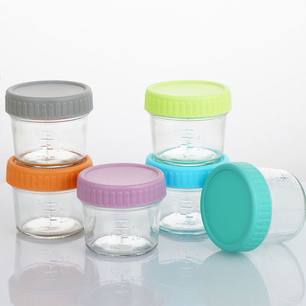 6pcs Glass Baby Food Jar Reusa - Sauce Dipping Cup incelemesi ve fiyatı