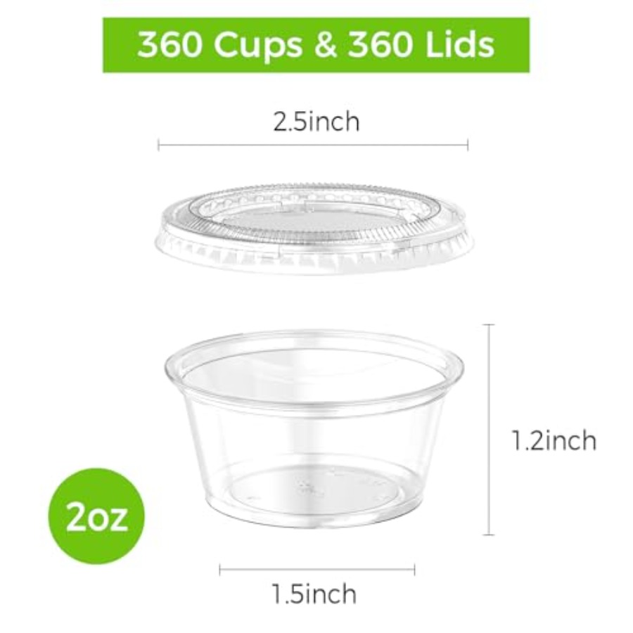 360 Set Jello Shot Cups with L - Sauce Dipping Cup incelemesi ve fiyatı