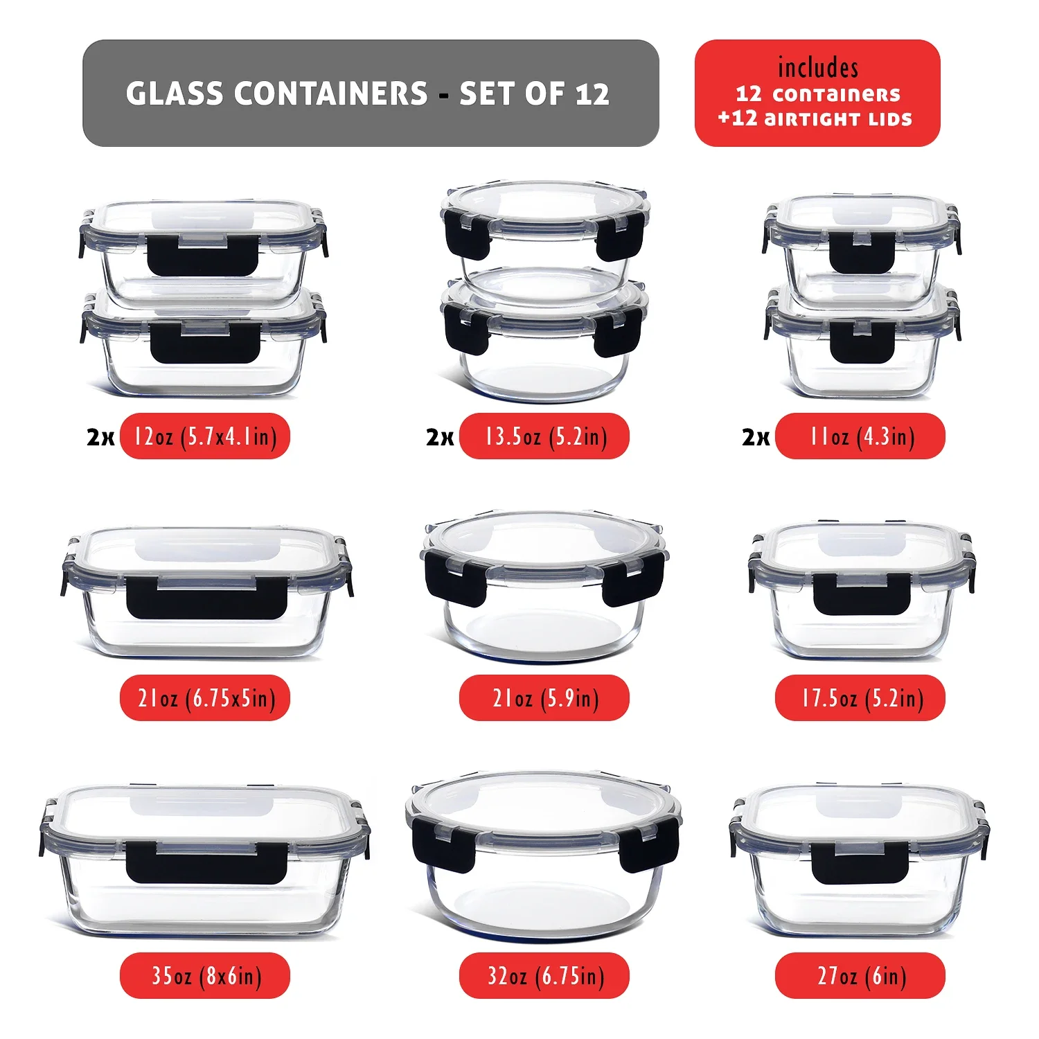 Glass Food Storage Containers  - Meal Prep Glass Containers Oven Safe incelemesi ve fiyatı