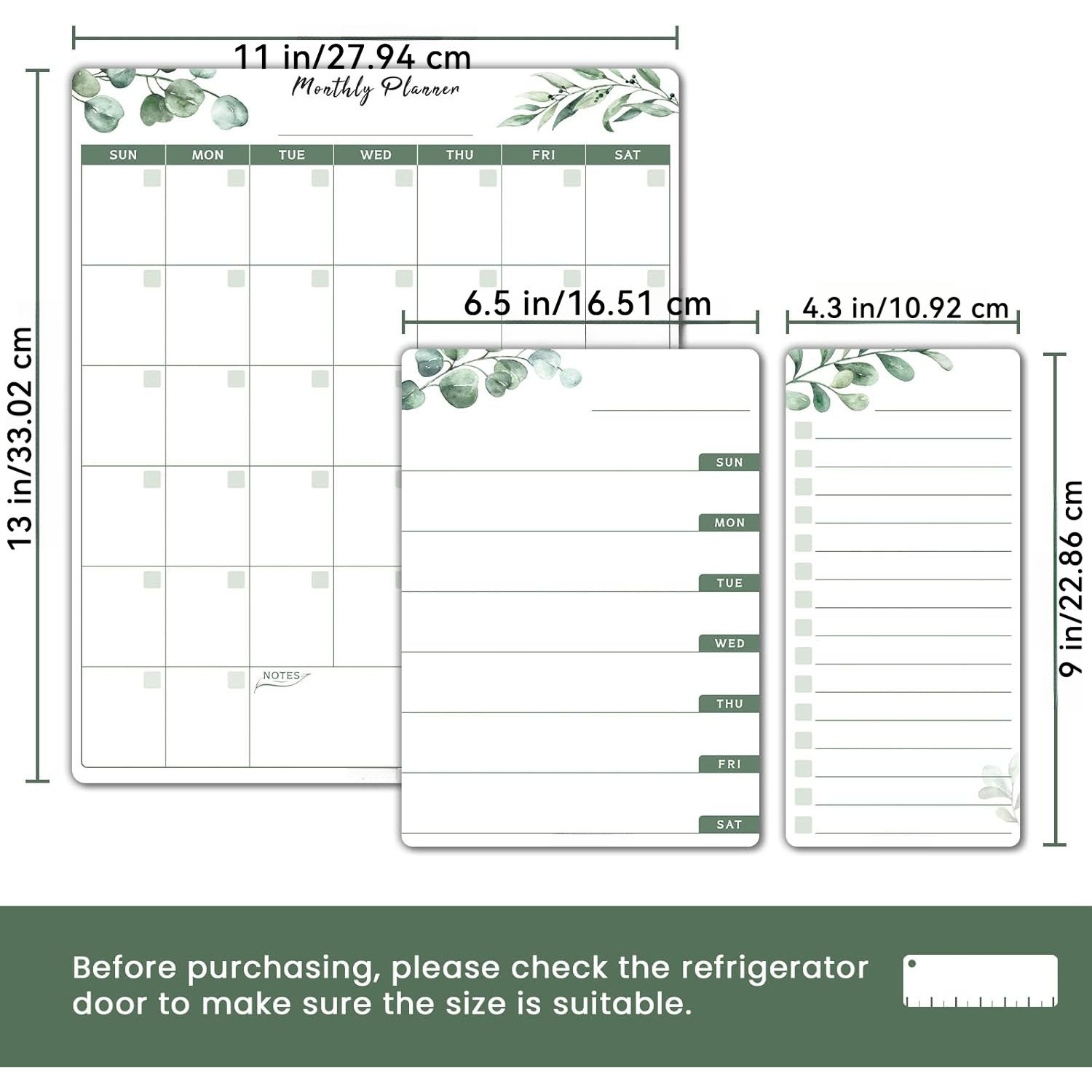 3pcs Dry Erase Fridge Calendar - Meal Prep Weekly incelemesi ve fiyatı