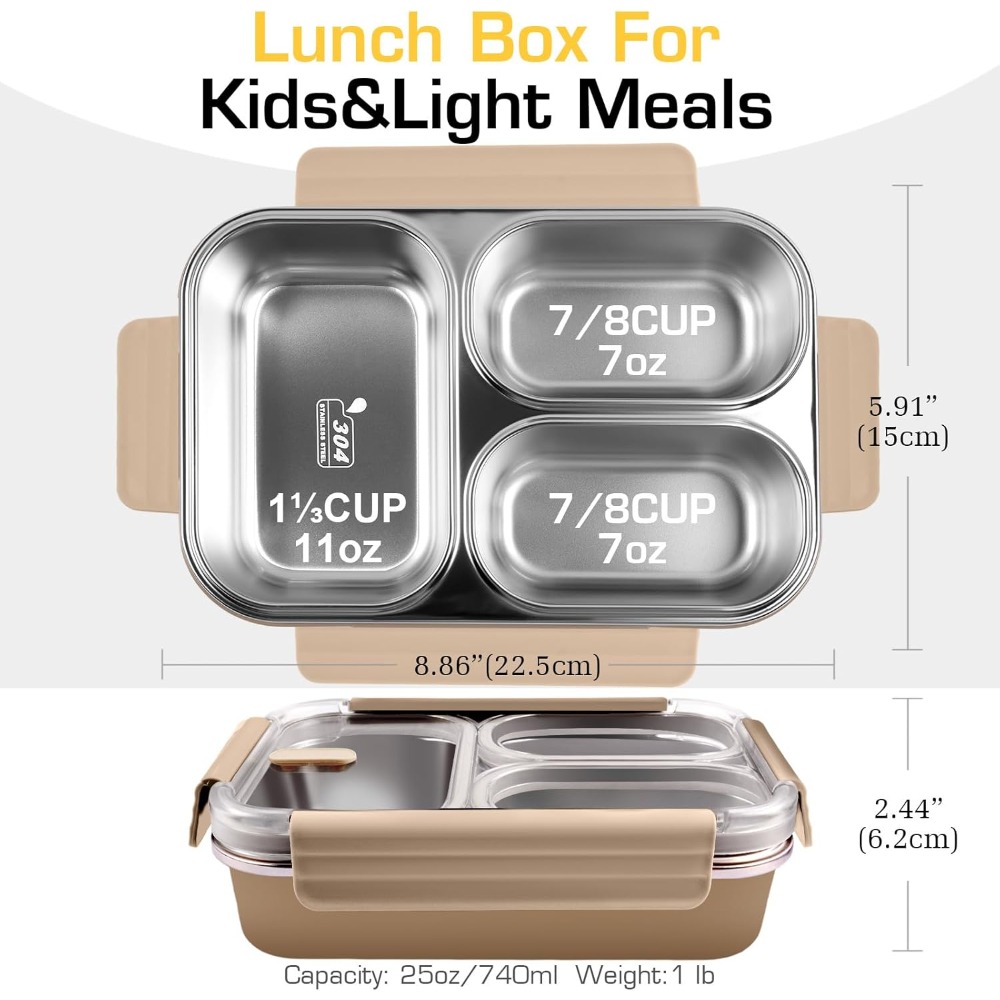 Stainless Steel Lunch Box, 3 C - Meal Prep Healthy incelemesi ve fiyatı