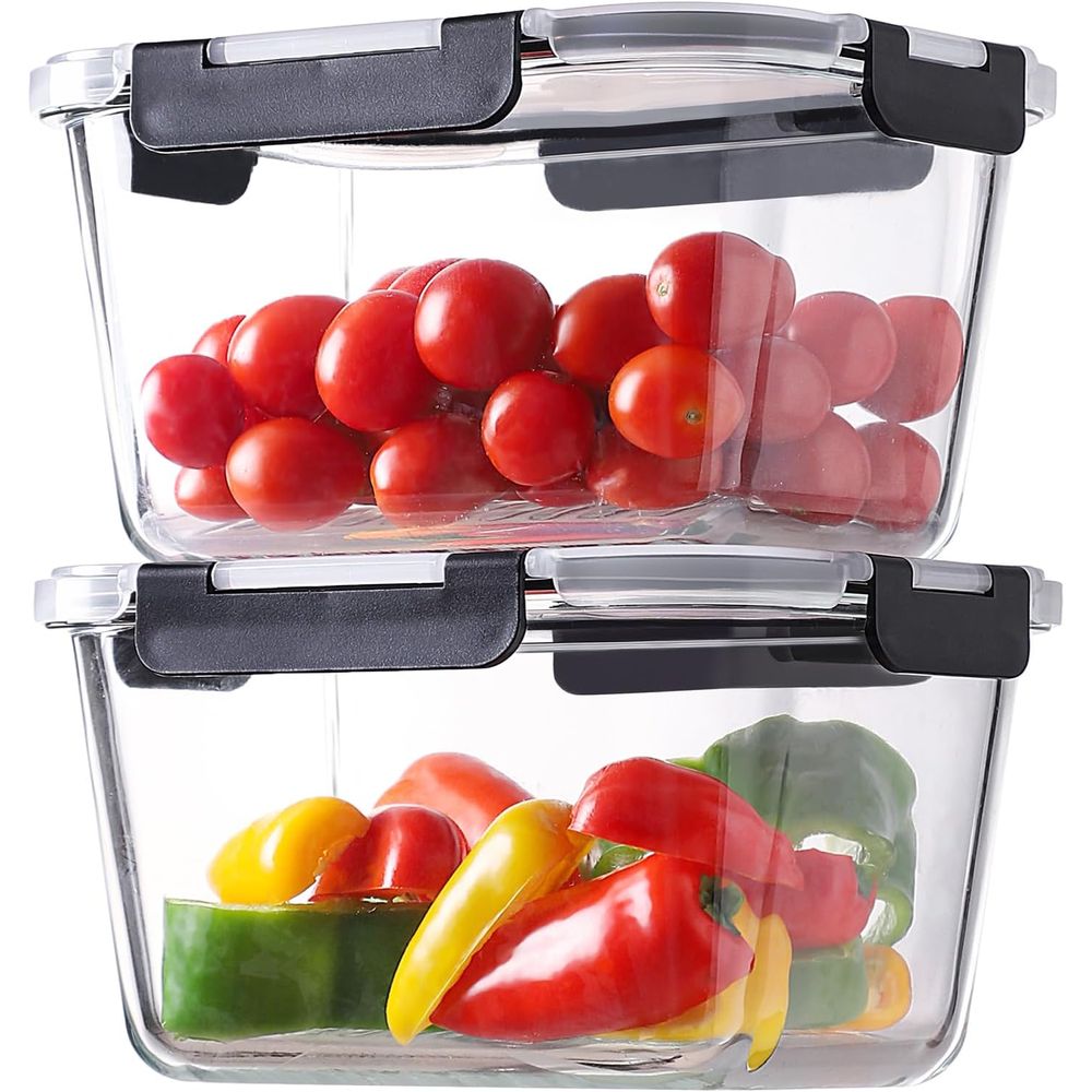 4-Piece 63oz Glass Food Storag - Meal Prep Glass Containers Oven Safe incelemesi ve fiyatı