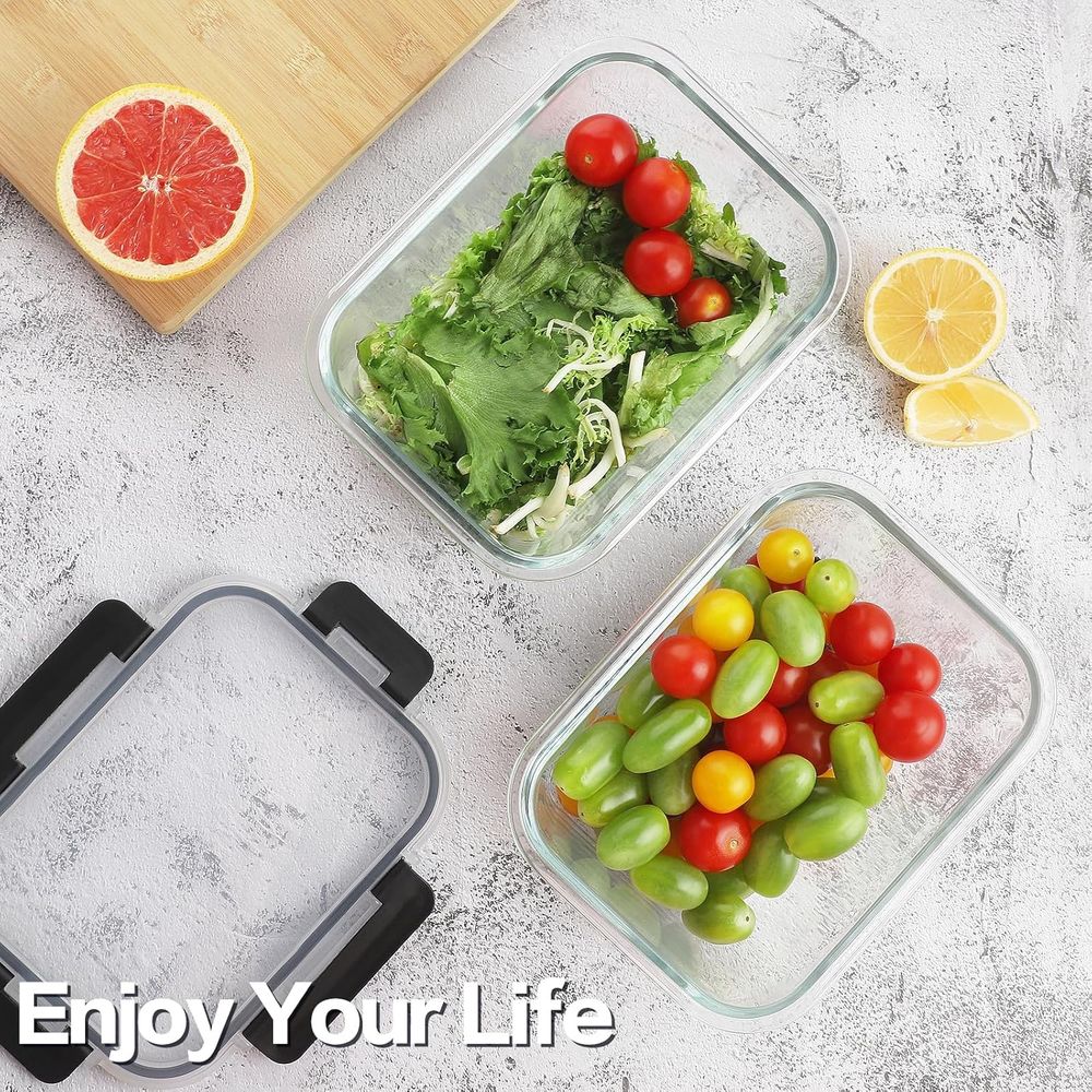 4-Piece 63oz Glass Food Storag - Meal Prep Glass Containers Oven Safe incelemesi ve fiyatı