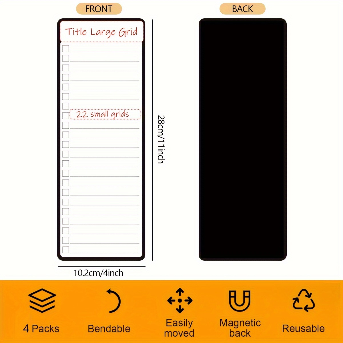 4pcs Magnetic Dry Erase List B - Meal Prep Weekly incelemesi ve fiyatı