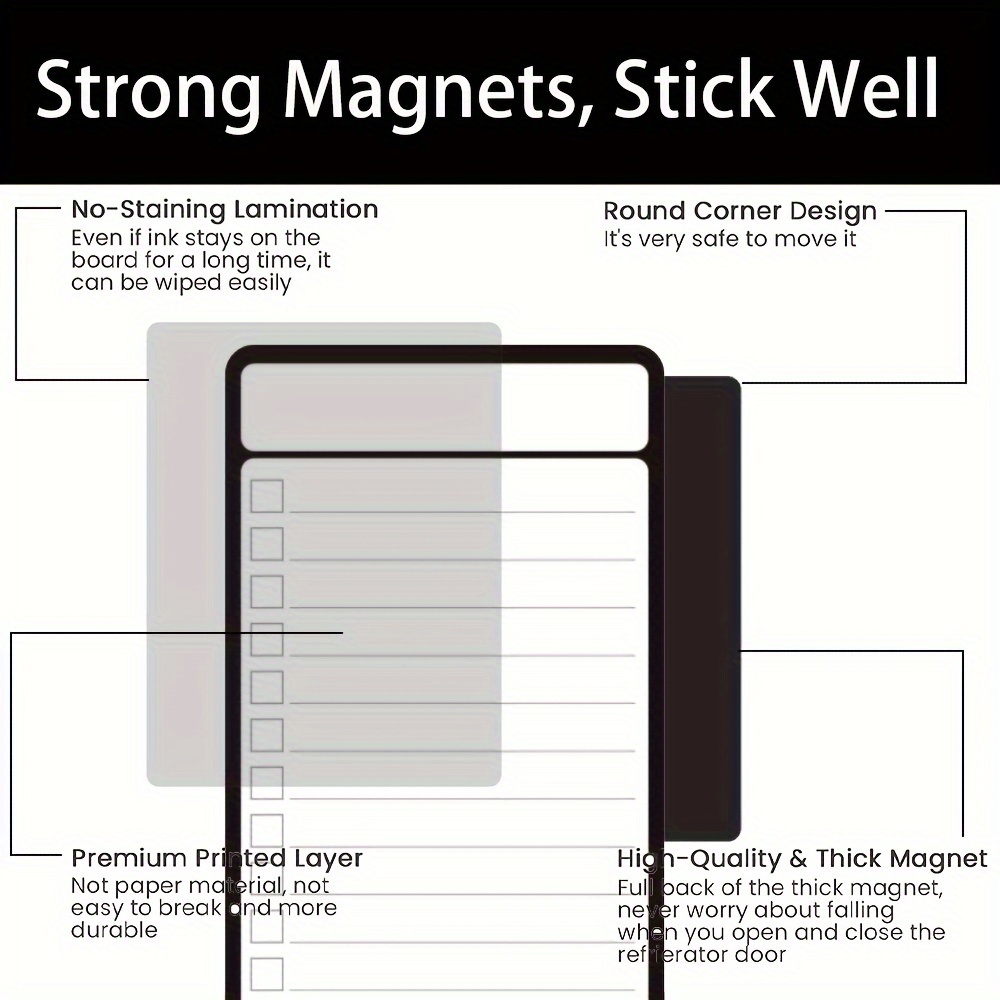 4pcs Magnetic Dry Erase List B - Meal Prep Weekly incelemesi ve fiyatı