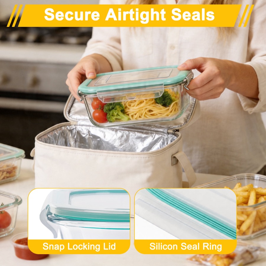 7 Pack Glass Food Storage Cont - Meal Prep Glass Containers Oven Safe incelemesi ve fiyatı