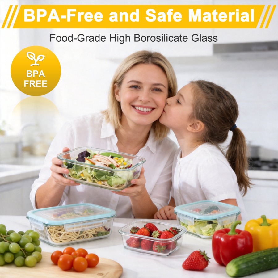 7 Pack Glass Food Storage Cont - Meal Prep Glass Containers Oven Safe incelemesi ve fiyatı