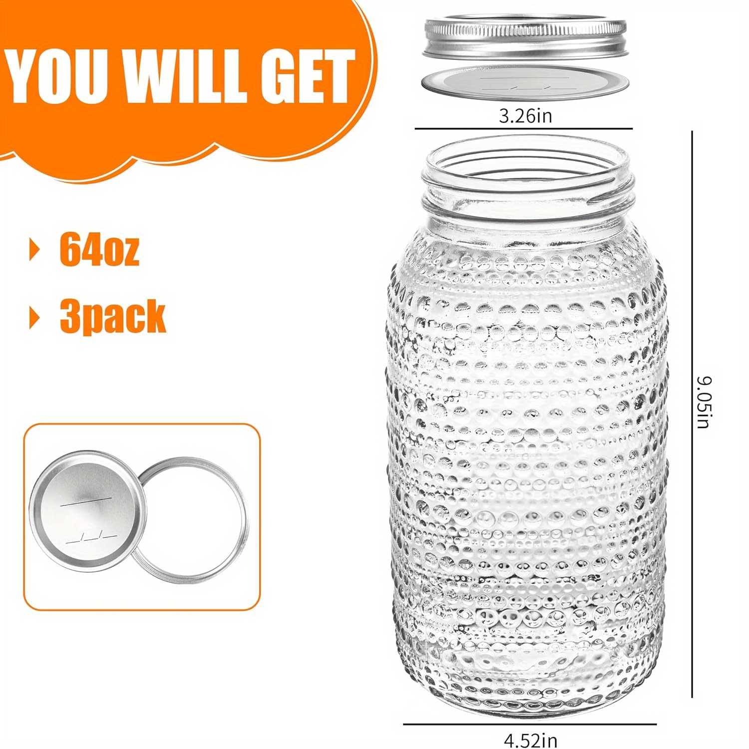 usMason Jars 64oz with Lids Wi - Meal Prep Meal Ideas incelemesi ve fiyatı