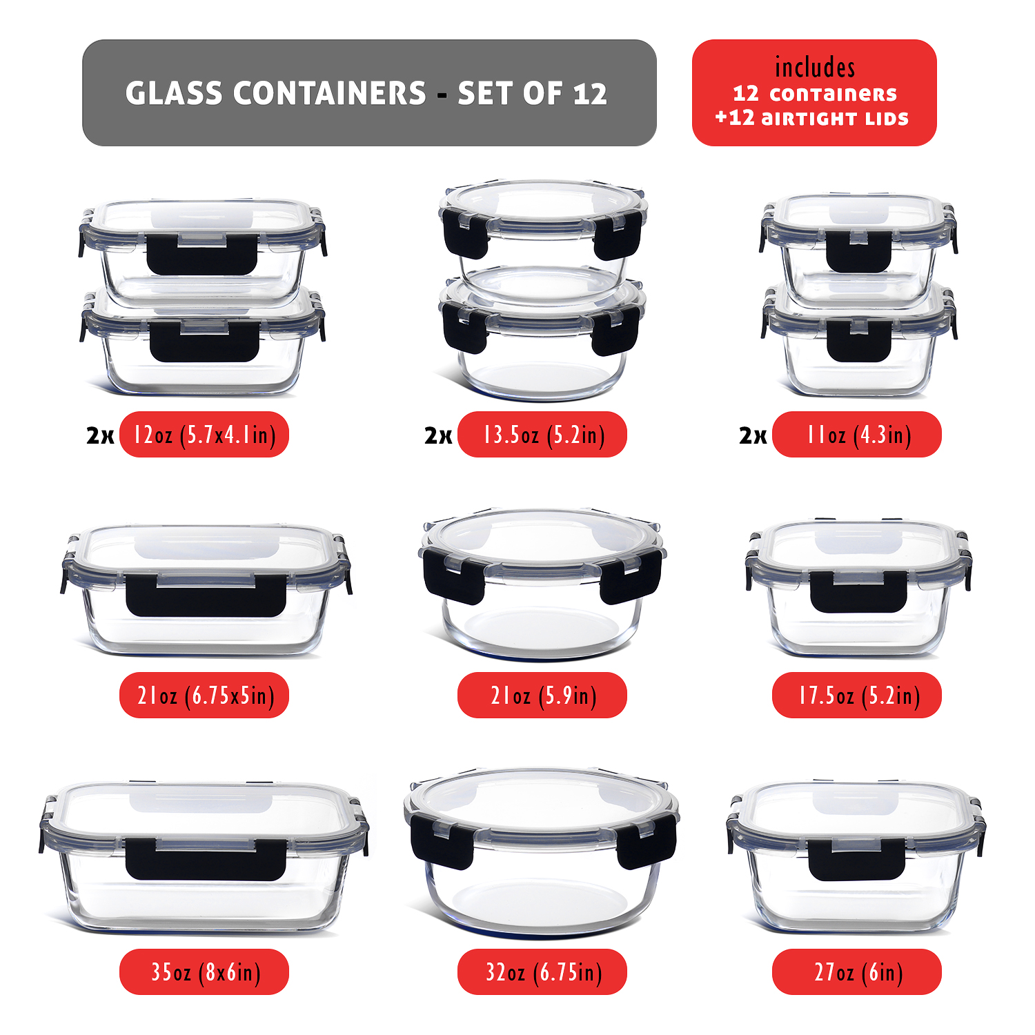 Glass Food Storage Containers  - Meal Prep Glass Containers Oven Safe incelemesi ve fiyatı