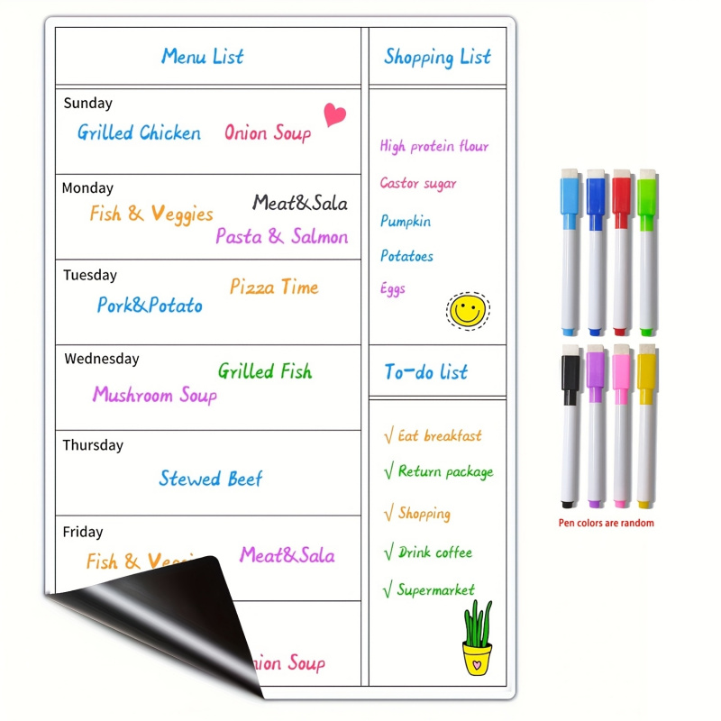 Magnetic dry wipe refrigerator - Meal Prep Weekly incelemesi ve fiyatı