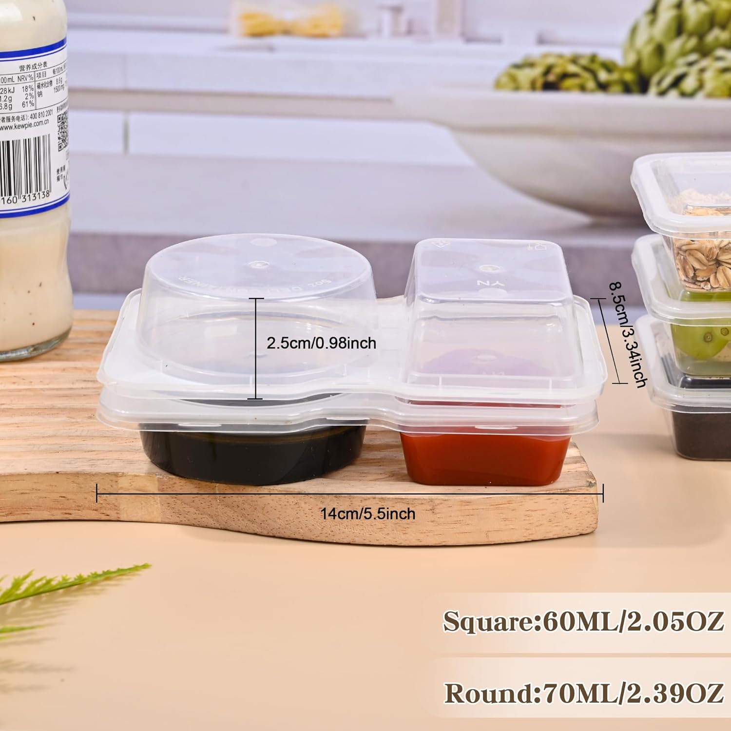 20pcs Portable Dual Compartmen - Sauce Dipping Cup incelemesi ve fiyatı