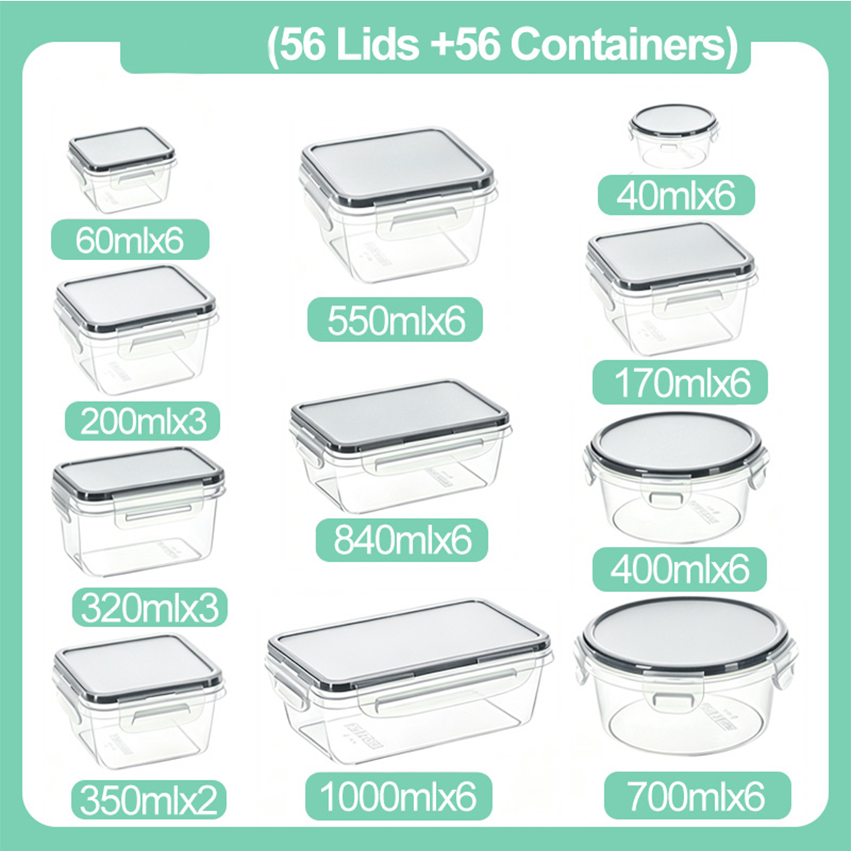 56PCS-Large Family-Size Multi- - Meal Prep Weekly incelemesi ve fiyatı